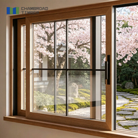 Ventanas de Madera Duraderas e Insonorizadas con Riel Deslizante Suave y Cerradura de Seguridad Resistente para Edificios de Apartamentos Modernos