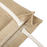 Vente en gros Toile de jute stratifiée avec revêtement en PE naturel couleur logo personnalisé sacs fourre-tout d'épicerie écologiques sac fourre-tout réutilisable en jute
