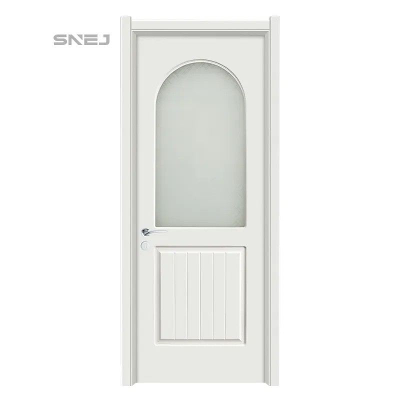 For Interior High quality modern solid core wooden prehung interior slab doors white casement flush door for house