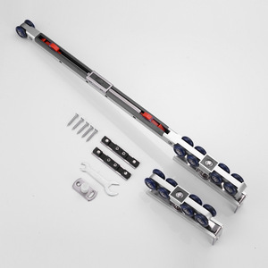 Riel deslizante bidireccional de acero inoxidable con rodillos de nailon para puertas de vidrio de cocina y baño, deslizamiento suave. - Product Image 2