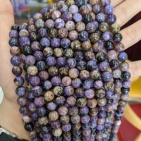 Pierres précieuses naturelles de couleur violette 6/8/10mm, perles rondes et larges, Charoite violette, livraison gratuite