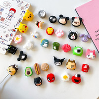2022 nuevo 3D animales lindos dibujos animados muerde Cable de línea de datos USB Protector accesorios para teléfono móvil cubierta protectora Winder organizador