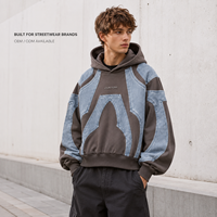 Sweat à capuche personnalisé avec impression en relief 500 g/m², délavé à l'acide, coupe oversize, poids lourd, pour hommes, streetwear, fabrication sous marque privée