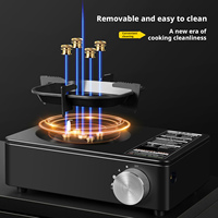 Réchaud à gaz portable d'extérieur haute puissance au butane, coupe-vent et léger, avec plaque magnétique pour camping et fondue