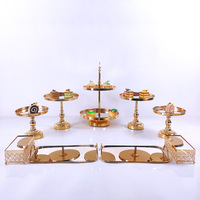 Support à gâteau rond en acier inoxydable de style européen, décoration de mariage, centre de table, plateau miroir surélevé, présentoir à desserts