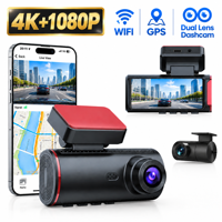 Caméra de Voiture M8 4K+1080P, Boîte Noire 4K à Double Objectif, Caméra Embarquée Wifi GPS 4K Avant et Arrière