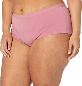 Набор из 5 трусиков-шорт из тонкого хлопка для женщин, средней посадки, повседневные, антибактериальные, однотонные, трикотажные, больших размеров - Product Image 5