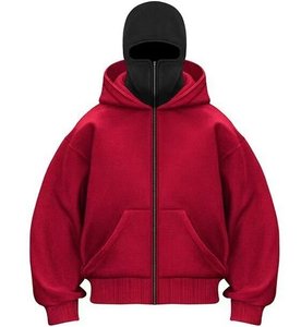 Produttori di Felpe da Uomo Invernali Personalizzate con Logo Ricamato, Felpe con Cappuccio a Doppio Strato, Felpa con Cappuccio e Zip con Maschera Ninja Balaclava per Uomo - Product Image 5