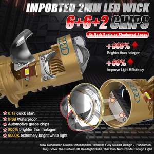 หลอดไฟ LED H4 สำหรับ <span class=keywords><strong>Pajero</strong></span> <span class=keywords><strong>Mini</strong></span> T8 Pro พร้อมเลนส์โปรเจคเตอร์ Bi LED  ไฟหน้า 6500lm 85w แสงสีขาว สำหรับ Toyota Noah 2001 - Product Image 5