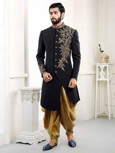 สง่างาม --- อินโด-ตะวันตก-เชอร์วานี Dhoti-ด้วยการเย็บปักถักร้อยสำหรับพรรคอินเดีย/ปากีสถานและชุดแต่งงาน = 2021 .. - Product Image 3