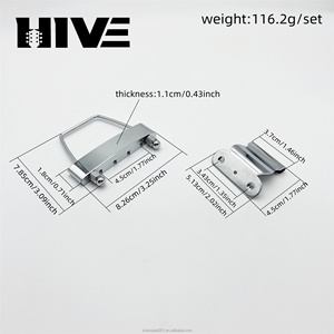สะพานกีตาร์แบบไม่มีเฟรตแบบครึ่งกลวงสำหรับกีตาร์ไฟฟ้าแจ๊ส 4 สาย, สะพานกีตาร์เบสชุบโครเมียม - Product Image 2