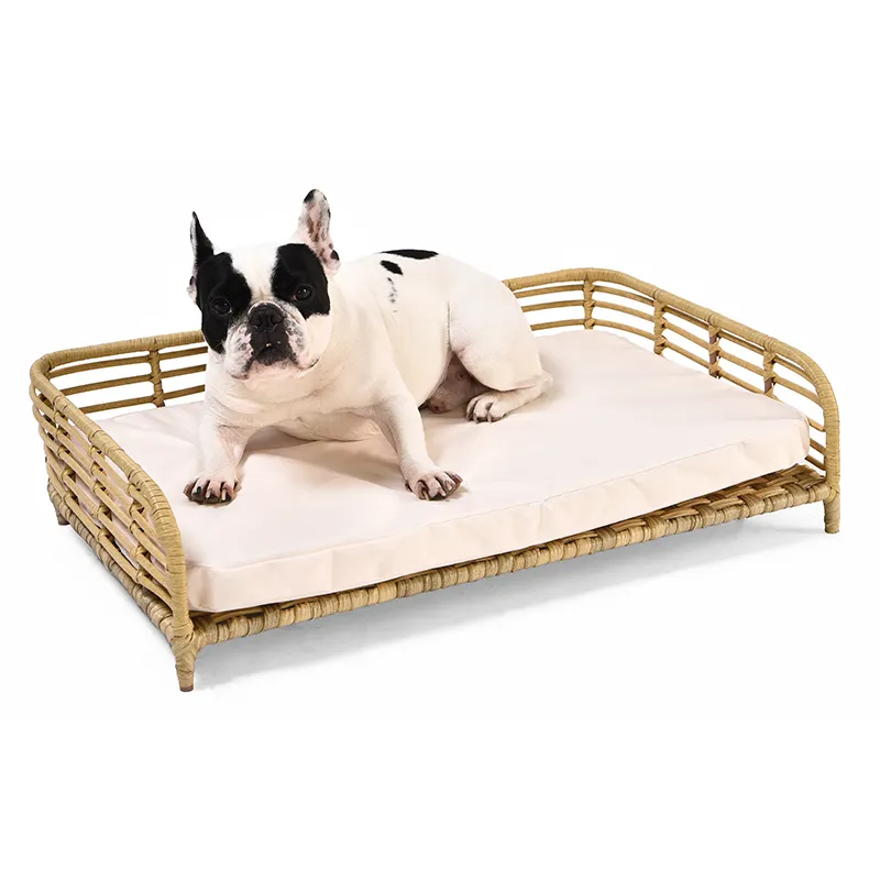 Лидер продаж, плетеная кровать для домашних животных из ПЭ ротанга
