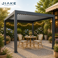 Pergola en aluminium Jiake 6063-T5 avec toit à lames motorisées pour jardin, café, patio, terrasse extérieure, gazebo, pavillon