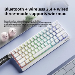 Eweadn 61-Keys Không Dây Cho <span class=keywords><strong>Bluetooth</strong></span> Màng Bàn Phím Ba Chế Độ Mỏng Yên Tĩnh Văn Phòng Di Động Bàn Phím Với Laser Keycaps - Product Image 3