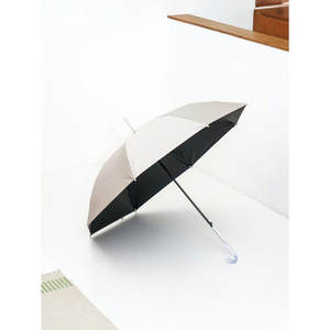 Ombrello bicolore trasparente con manico nero 8K 59 cm Beige con 99% blocco UV - Product Image 1