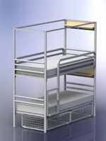 Prix de gros Cadre de lit d'hôtel en acier, Mobilier de chambre d'hôtel, Lit-capsule, Lit superposé pour auberge de jeunesse