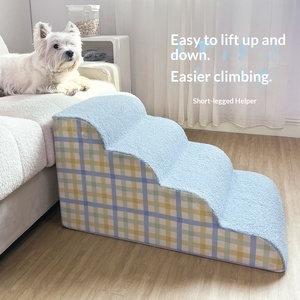 Escalier pour animaux de compagnie Surepawzy, durable et confortable, échelle pour chiens, escalier pour <span class=keywords><strong>petits</strong></span> chiens et chats, marches d'accès au lit, rampe détachable, lavable et respirante - Product Image 2