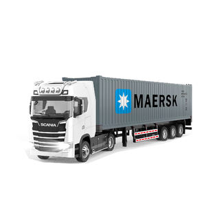 Sound and Light Pull Back Die Cast Model Car Truck Model Alloy Vehicle Semi Trailer Container Engineering Metal <strong>Toys</strong> <strong>Lorry</strong> - Product Image 1