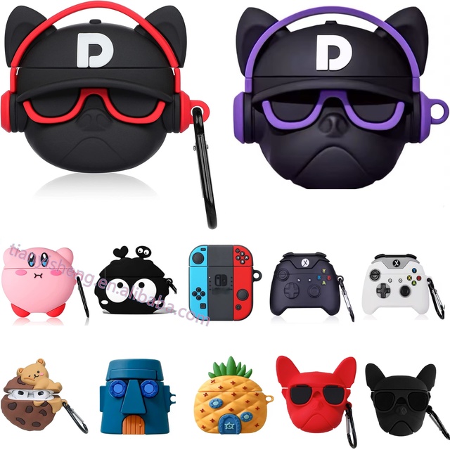 3D Cartoon Design Rubber Silicon Protective Earphone Case for Airpods Pro Wireless Headphone Cover for Airpods Pro 2 Case