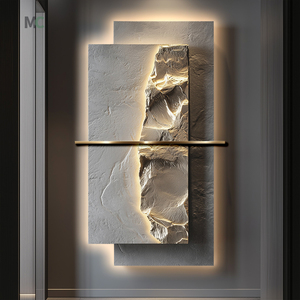 Luce moderna portico di lusso parete arte decorazione per la casa pittura tridimensionale astratto soggiorno corridoio minimalista pittura a led - Product Image 1