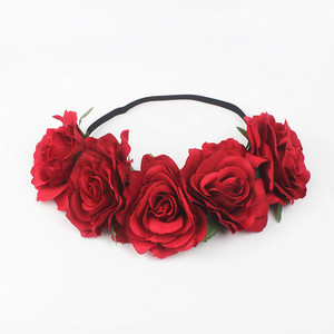 Nicro Nouveau Bandeau de Cheveux Créatif en Flanelle Colorée avec Roses, Accessoire <span class=keywords><strong>Photo</strong></span>, Réglable, 5 Fleurs Artificielles, pour Fête Costumée - Product Image 1