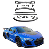 Kit de Carrocería Exterior para Audi R8, Estilo P, Fibra de Carbono, Alerón Delantero, Faldones Laterales, Alerón Trasero, Alerón Tipo Cuchillo