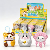 Ensemble de jouets à presser sur le thème du ranch TPR, lot de 12, animaux moelleux anti-stress à bulles pour enfants, amusement sensoriel