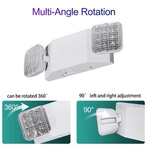 Lampu darurat Led dengan cadangan baterai dua kepala lampu Led darurat komersial yang dapat disesuaikan 120-277v perlengkapan keluar berkabel keras - Product Image 3