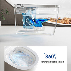 Sàn gắn thuôn dài S-trap một mảnh phòng tắm nhà vệ sinh thông minh tự động lật cảm biến tuôn ra gốm <span class=keywords><strong>WC</strong></span> nhà vệ sinh thông minh - Product Image 3