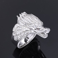 Nouveau design de bijoux hip hop Vente en gros de cadeaux pour hommes Bague tête de dragon en laiton plaqué or 18 ct 5A et zircon avec diamant