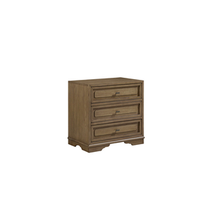3 <b>Drawer</b> Nightstand Almond Wood Finish <b>Storage</b> <b>Drawers</b> Bedroom Furniture - Product Image 2
