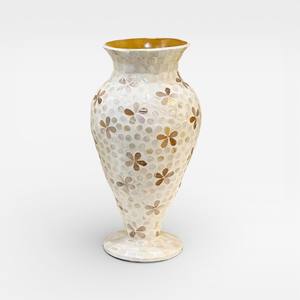 Vase décoratif de table en nacre naturelle, fait main, incrustation de coquillages, vase à fleurs, décoration de luxe pour la maison, cadeau artisanal, fournisseur - Product Image 1