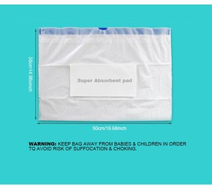 Commode <strong>Liners</strong> Bedside Portable Toilet Bed Pan 20Bags Lavender <strong>Scented</strong> Disposable Gravure Printed LDPE Material Drawstring - Product Image 6
