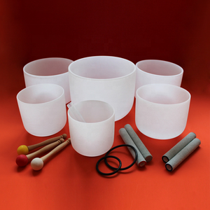7pcs של סט C-D-E-F-G-A-B יוגה מדיטציה קול ריפוי לבן חלבית שירה קערת צ 'אקרה קוורץ קריסטל קערת שירה סט - Product Image 6