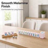 Jeu de Mahjong Classique Rose en Mélamine, 166 Pièces, Tuiles Gravées de 1,2 Pouce avec Impression UV, Boîte Cadeau, Jeu Robuste pour Adultes