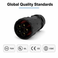 Connecteur circulaire étanche M40 5 broches à courant élevé 120A 150A, mâle/femelle, à montage sur panneau pour stockage d'énergie de batterie