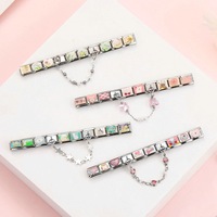 Offre Spéciale DIY Italien Double Module Chaîne Bracelet En Acier Inoxydable 9mm Multifonctionnel Italien Charme Bracelet