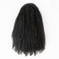 Extensions de queue de cheval à cordon de serrage en cheveux humains vierges 100% naturels, afro crépus bouclés, haute qualité, très demandées