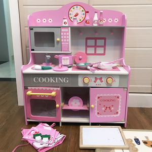 Juego de Juguetes de Comida de Madera Rosa para Juego de Imitación Educativo Temprano, Juego de Cocina de Simulación Grande de Alta Calidad para Niños - Product Image 5