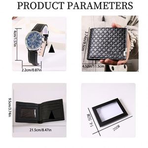 Vente flash - Coffret cadeau montre et portefeuille pour homme personnalisé avec boîte cadeau pour cadeaux promotionnels, cadeaux d'affaires, vente au détail, dropshipping, vente en gros - Product Image 3