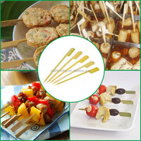 Brochettes de viande en bambou plates en gros, 9 cm, 15 cm, brochettes jetables en bambou Teppo