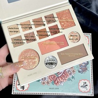 Palette de maquillage pour les yeux avec des finitions mates et scintillantes, palette tout-en-un avec blush et illuminateur, palettes de sombras