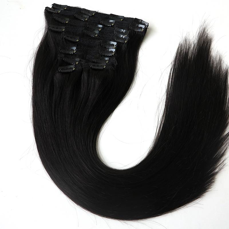 Xuchang Harmony Klip Ditarik Ganda 120G 22 Inci, Klip Ujung Ketebalan Rambut Dalam Ekstensi Rambut 100% Rambut Manusia