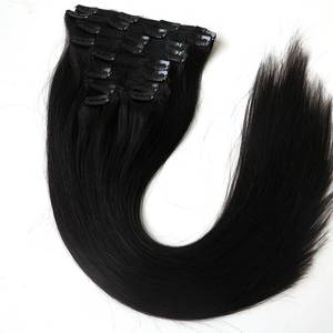 Extensions de cheveux à clipser Xuchang <span class=keywords><strong>Harmony</strong></span> 120g 22 pouces, double épaisseur, 100% cheveux humains lisses et soyeux, ondulés, teints, à extrémités épaisses - Product Image 1