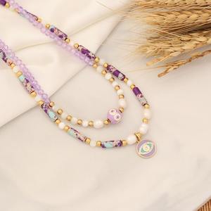 สร้อยคอรูปปีศาจสไตล์โบฮีเมียนสร้อยคอหินจักรพรรดิม่วงทรงเสน่ห์หัวใจเครื่องประดับไข่มุกบาร็อคสำหรับผู้หญิงของขวัญสำหรับเด็กผู้หญิง - Product Image 6