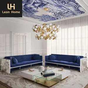 Italian New Design Modern Luxury Living Room Furnitures Living Room Sofa Set For Villa