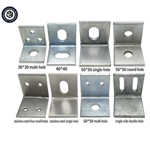 Support en L en acier galvanisé robuste avec trous fendus pour meubles et construction - Product Image 1
