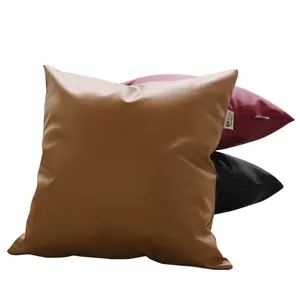 Venta al por mayor impermeable de la PU imitación de cuero cojín almohada decorativa para sofá