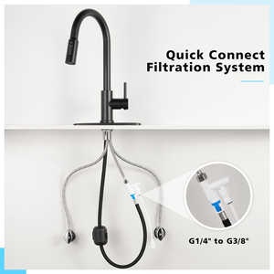 Robinet de cuisine extractible 3 voies avec filtre RO pour eau potable, idéal pour hôtels et établissements. - Product Image 6