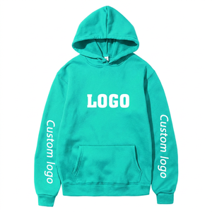 Sweat à capuche personnalisé pour homme avec poche kangourou, broderie et motif à carreaux, tissu polaire 360g, décontracté pour l'hiver - Product Image 3